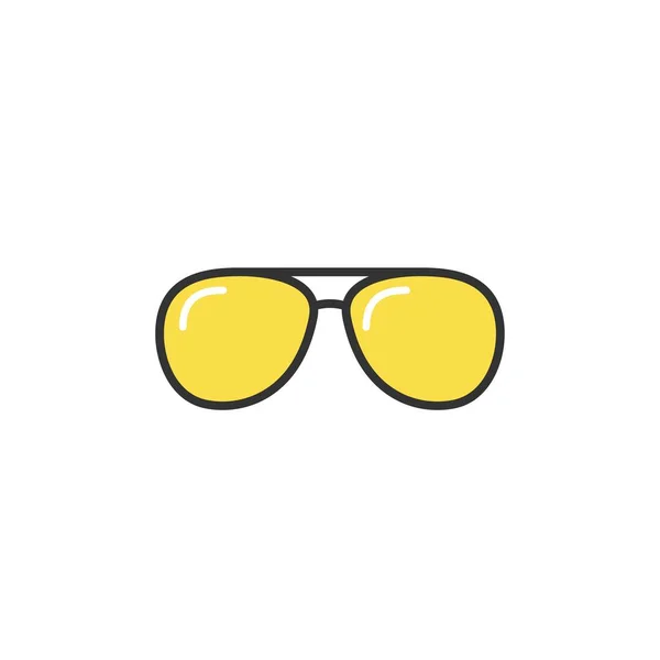 Yellow Hipster Sun Glasses Unisex Pilot Sunglasses Vector Illustration Isolated — Vettoriale Stock