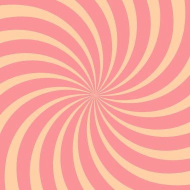 Güneş ışığı girdapları geniş bir arkaplan. Pembe spiral duvar kağıdı patlamış. Vektör çizimi. Güneş ışını güneş patlaması posteri. Retro sirk mi yoksa pankart mı?