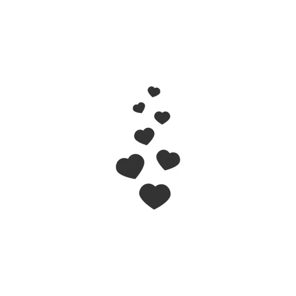 Les Coeurs Coulent Isolés Sur Fond Blanc Amour Icône Romantique — Image vectorielle