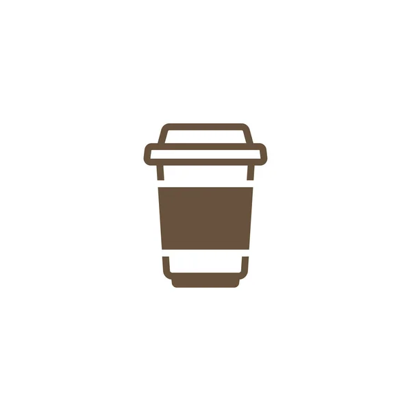 Kaffe Med Lock Och Mugghållare Engångskopp Kartong Med Kaffe Ikonen — Stock vektor