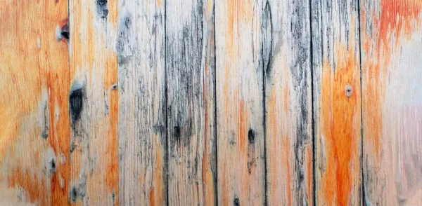 Старый Деревянный Забор Старой Оранжевой Краской Текстурой Фоном — стоковое фото