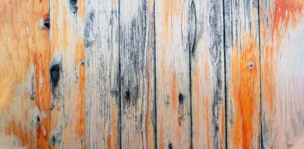 Old Wooden Fence Old Orange Paint Texture Background — Stock Photo, Image