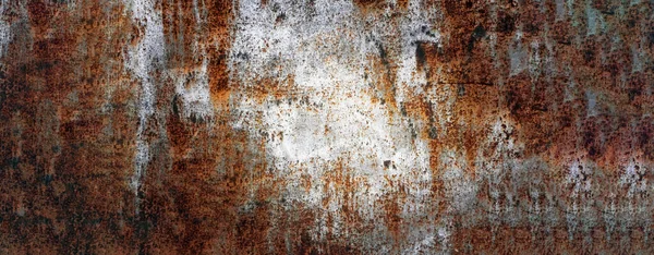 Rusty Fond Texture Métallique Vieux Métal Bannière Panorama Web Avec — Photo