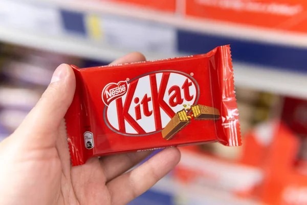 Tyumen Rusland Oktober 2020 Nestle Kit Kat Candy Bar Selectieve — Stockfoto