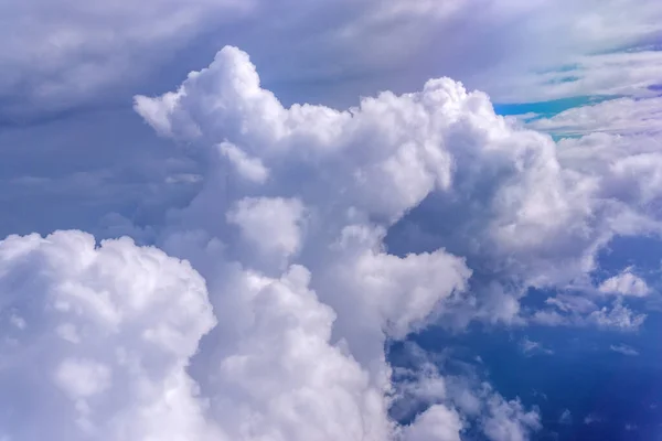 Cloudscape Aerial View Deep Blue Sky Top Cloud Bird Eye — Stock Photo, Image