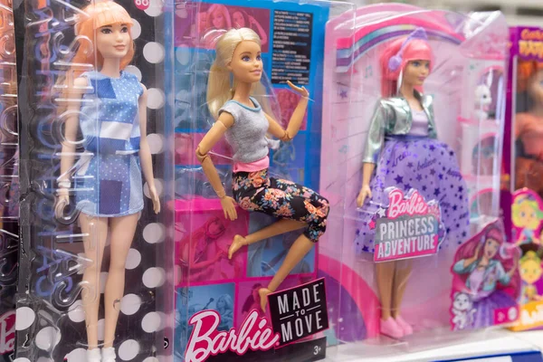 Tyumen Russia Ottobre 2020 Barbie Toys Girls Supermarket Stand Barbie — Foto Stock