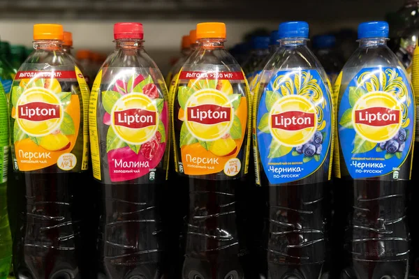 Tyumen Rússia Novembro 2020 Lipton Ice Tea Uma Marca Refrigerantes — Fotografia de Stock