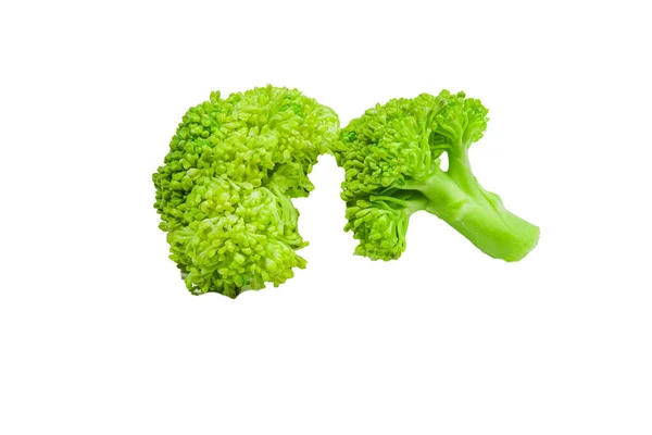 Zelená Brokolice Zblízka Izolované Bílém Pozadí — Stock fotografie