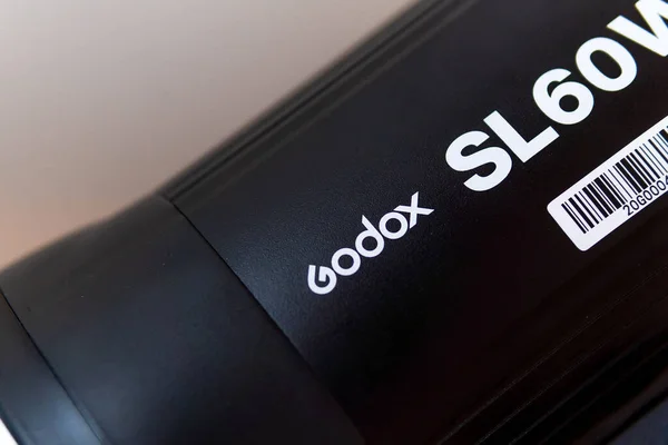 Tyumen Rusya Aralık 2020 Godox Sl60W Led Video Yapımı Logo — Stok fotoğraf