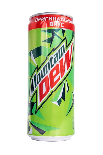 Tyumen Russia April 2021 Kan Mountain Dew Dryck Mountain Isolerad — Stockfoto