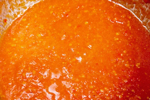 Salsa Chile Picante Cocina Estufa Salsa Tomate Salsa Tomate Sopa — Foto de Stock