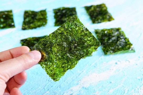 パリッとした海苔が閉じます 日本食海苔 海苔のシート — ストック写真