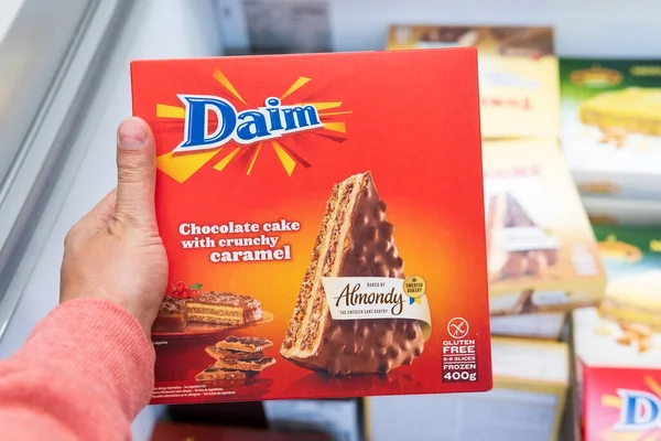 Tyumen Russia June 2021 Brand Daim Originated Sweden Chocolate Cake — Stock Photo, Image