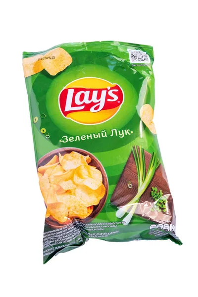 Tyumen Russia May 2021 Lays Chips Sour Cream Onion Lays — Stock Photo, Image