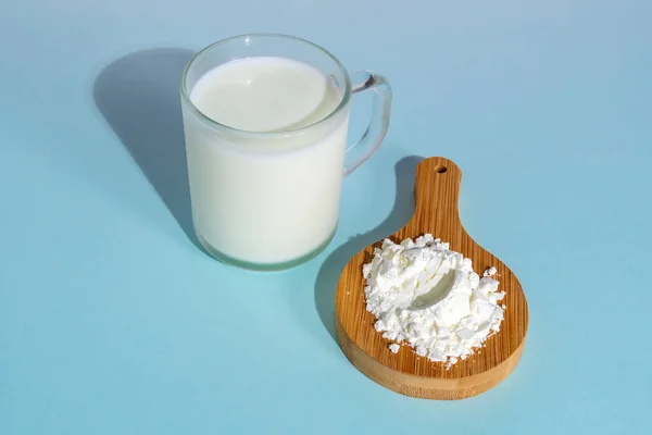 Sojamjölkpulver Mjölkfri Dryck Friska Vegan Och Vegetarisk Kost Koncept — Stockfoto