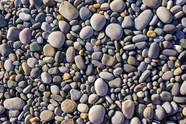 Små Stenar Småsten Vid Havet Stranden Bakgrund Konsistens — Stockfoto