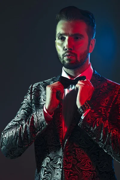 Sexy young man in suit — Stock Photo, Image