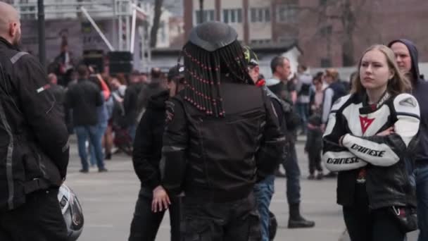 Wladiwostok Primorsker Gebiet Russland April 2021 Eröffnung Der Biker Saison — Stockvideo