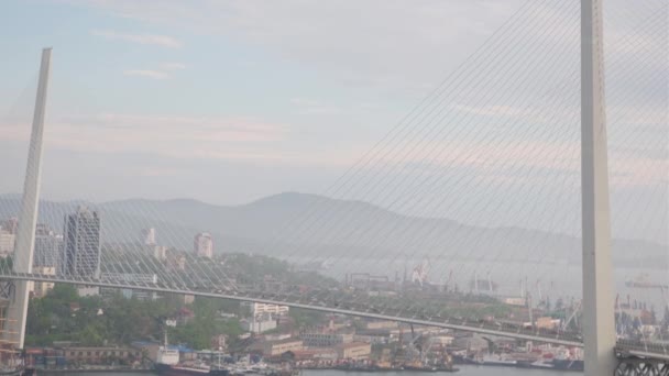 Vladivostok Primorsky Territory Rusland Juni 2021 Zicht Gouden Hoorn Baai — Stockvideo