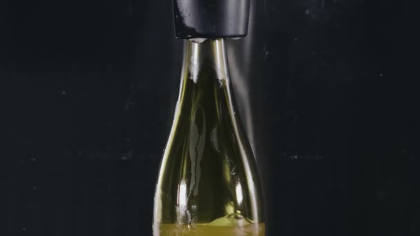 Bir ringan dituangkan ke dalam botol kaca di bir pembuatan bir yang dekat botol — Stok Video