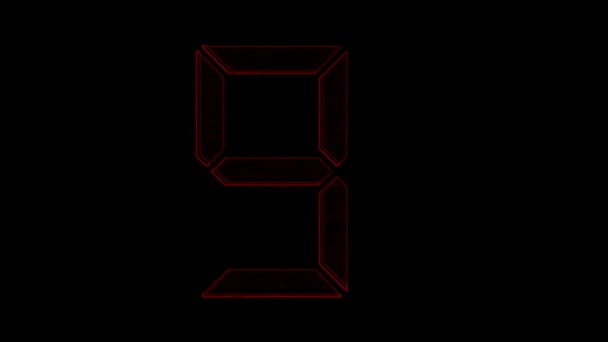 Timer Ten One Red Black Background Stock Video Great Video — Stock Video