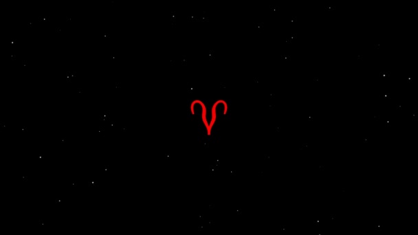 Aries Red Black Background Stock Video Great Video Clip 1920X1080 — Stock Video