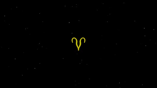 Aries Yellow Black Background Stock Video Great Video Clip 1920X1080 — Stock Video
