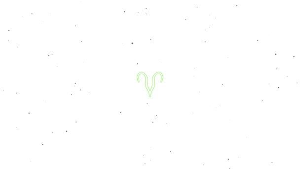 Aries Green Outline White Background Stock Vídeo Grande Clipe Vídeo — Vídeo de Stock