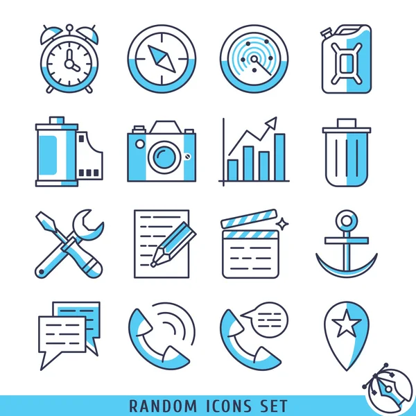 Iconos aleatorios set vector ilustración — Vector de stock