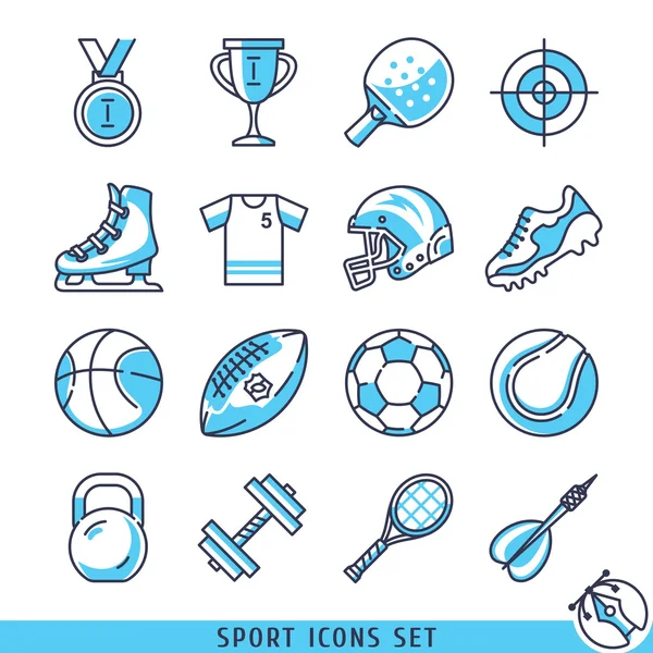 Спортивные иконки задают векторную иллюстрацию — стоковый вектор