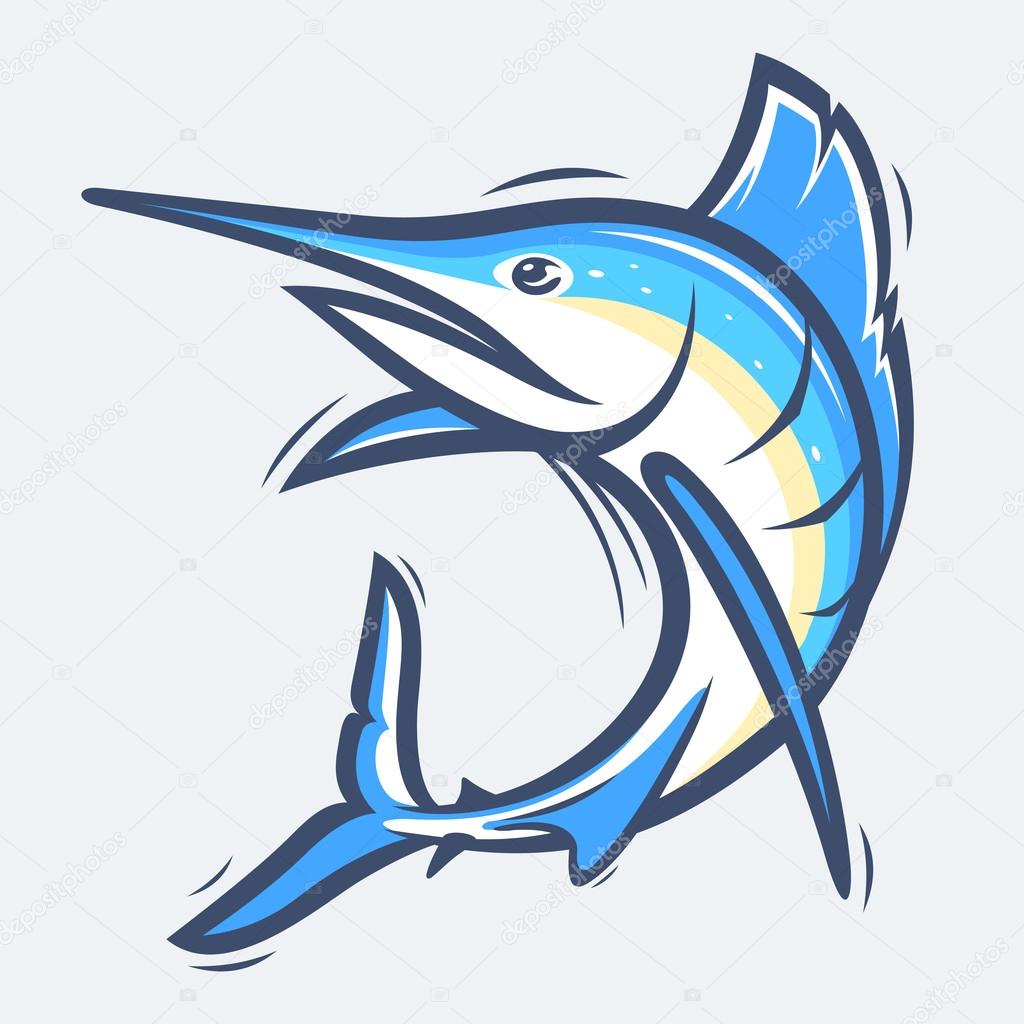 Swordfish sea life — Stock Vector © Molnia 123348782