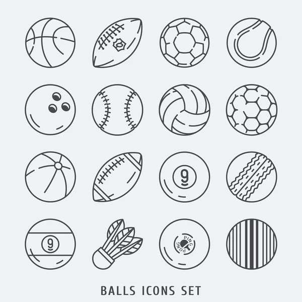 Ballen pictogrammen instellen vectorillustratie — Stockvector