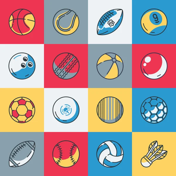 Sport balls icons set