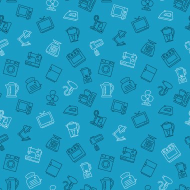 Aletleri seamless modeli anahat mavi