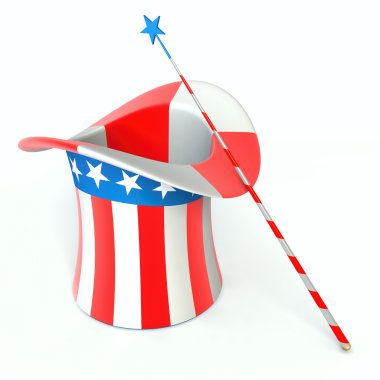 Sam Amca şapka ve sihirli değnek