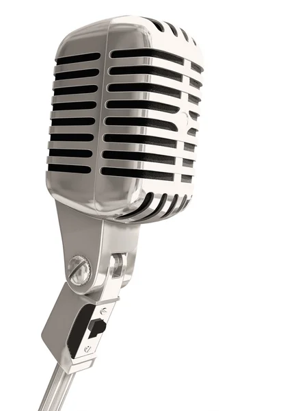 Старый микрофон изолирован — стоковое фото