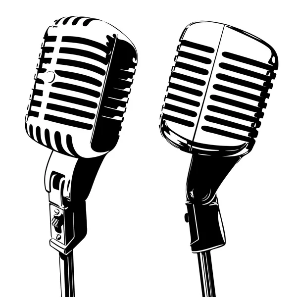 Old microphone — Stock Vector