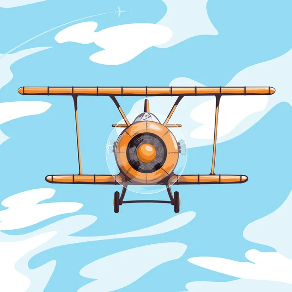 Avión en el cielo — Vector de stock