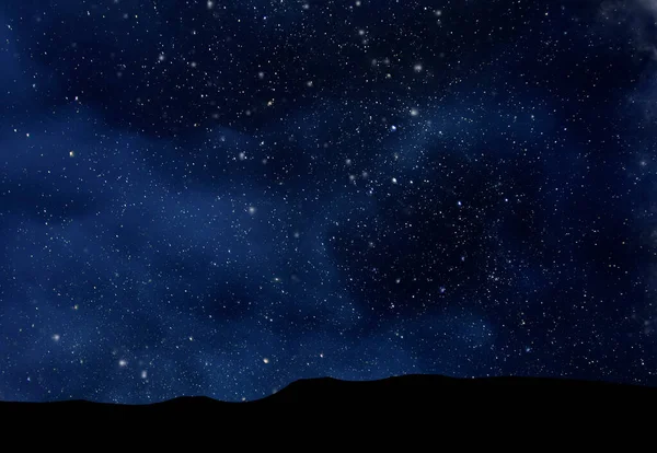 夜の星空谷の向こうの深い空間 — ストック写真