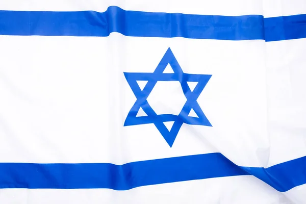 Bandera Israel Tela Bandera Sión Con Estrella David Como Fondo —  Fotos de Stock