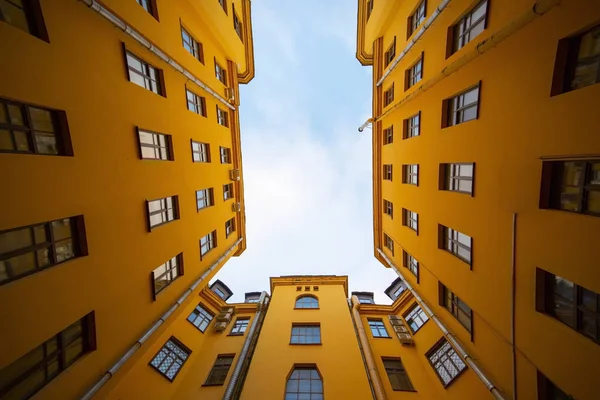 Traditional courtyard or court yard well in Saint-Petersburg, Russia