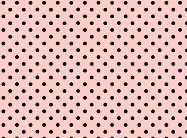 Pembe arka planda siyah noktalar, polka nokta, vektör illüstrasyonu