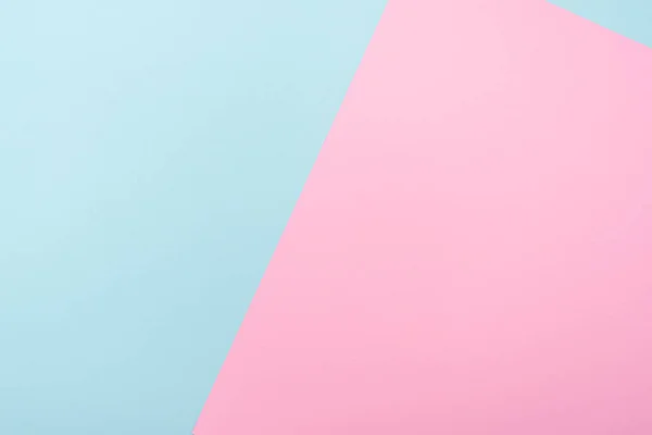 Composition Two Color Paper Blue Pink Pastel Tone Lay Out — Stock Photo, Image