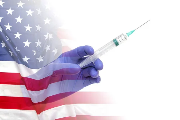 Estados Unidos Vacuna Contra Coronavirus Imagen Conceptual Sobre Pandemia Covid — Foto de Stock