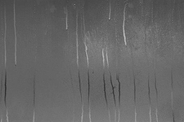 Echte Glazen Raam Met Stoom Condensatie Het Oppervlak Regen Nacht — Stockfoto