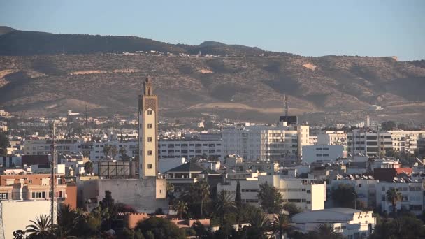 Agadir Jan Panoramatický Pohled Marocké Město Agadir Horami Tradiční Architektura — Stock video