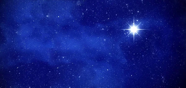 深い星空の中で驚くべきポラリス 星と宇宙 パノラマの映画 — ストック写真