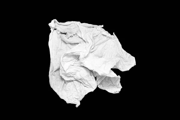 Tovagliolo Stropicciato Usato Asciugamano Bagnato Isolato Nero — Foto Stock