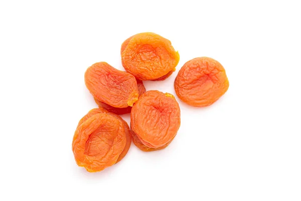 Dried Apricots Isolated White Top View — Stock Photo, Image