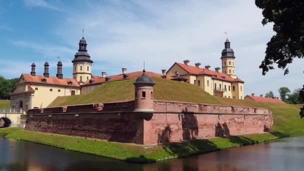 Κάστρο Nesvizh Στην Περιοχή Του Μινσκ Λευκορωσία Κατά Διάρκεια Της — Αρχείο Βίντεο